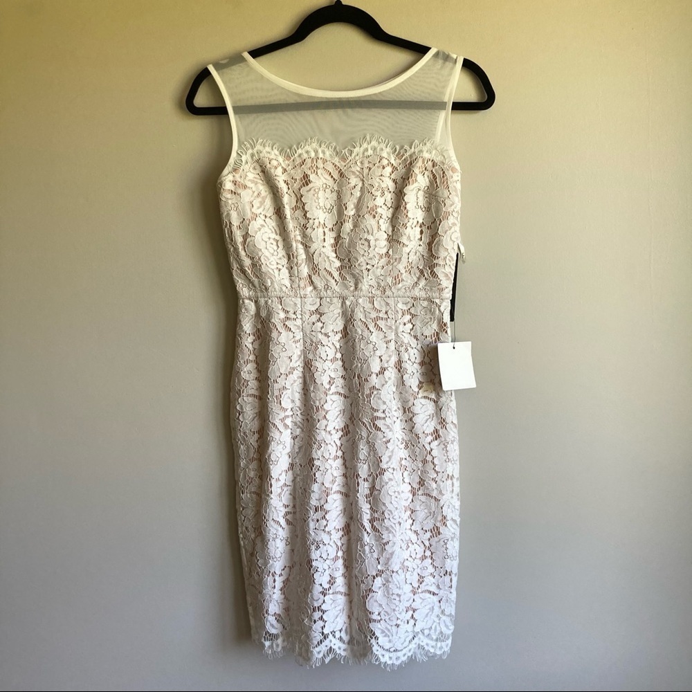 NWT Lulus White Nude Lace Mini Formal Dress S